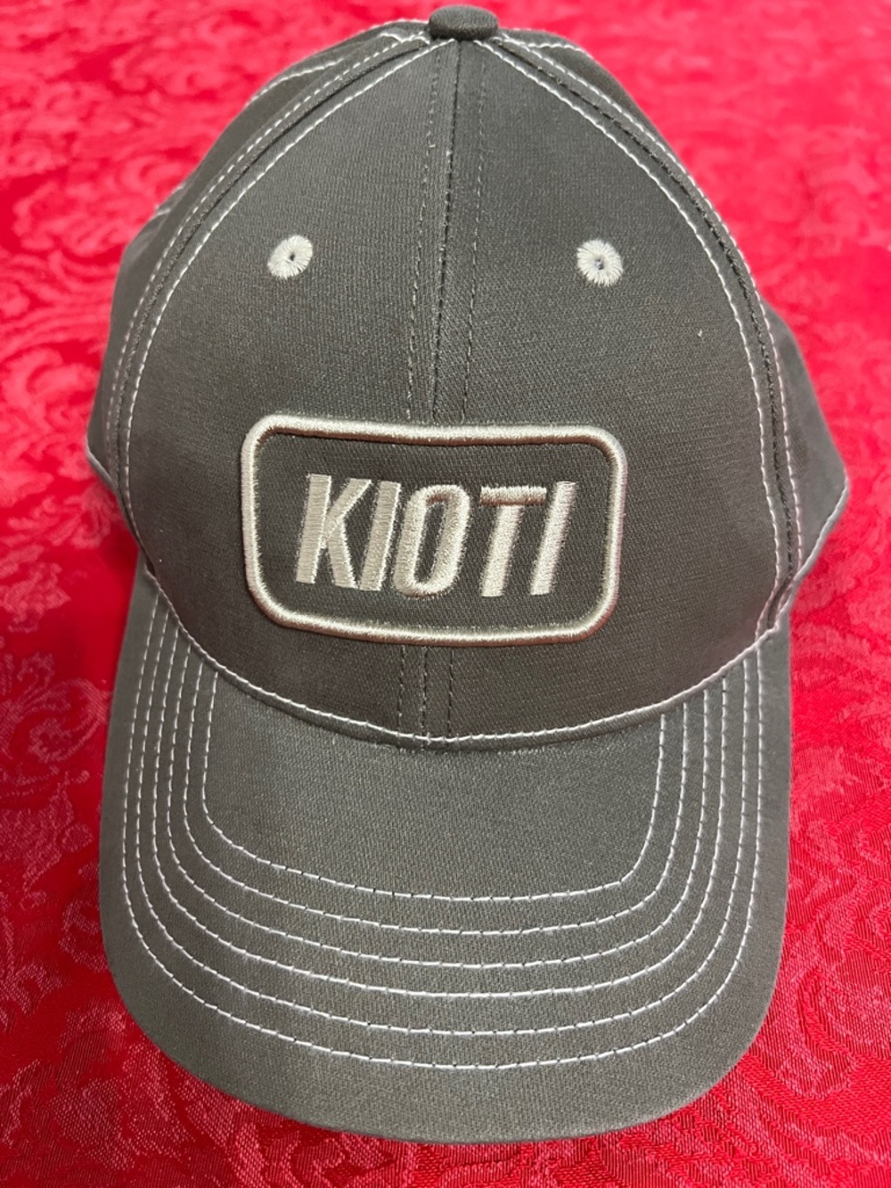 Kioti Tractor Gray Adjustable Hat Cap Eblings Service Plus Embroidered Logo